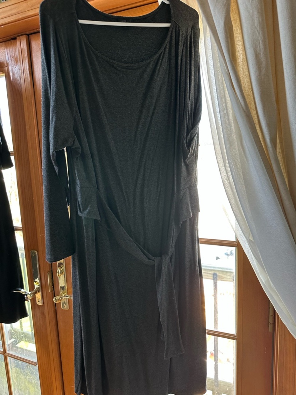 J Jill Black Long Sleeve Wrap Dress